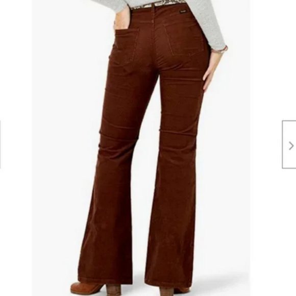 Wrangler Denim - WRANGLER 16 33 X34 NWT Brown Corduroy High Rise Flare Bell Bottom Jeans Western